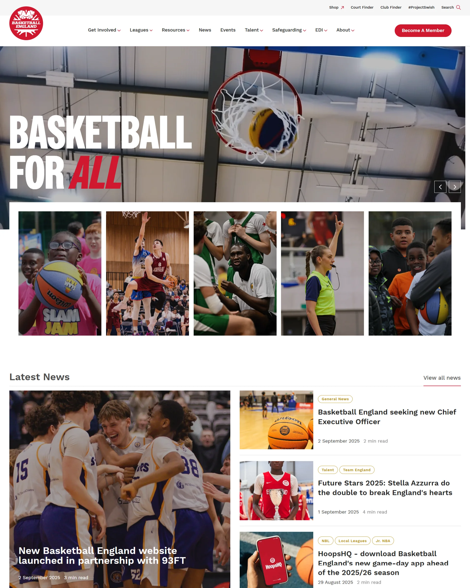 New Basketball England website launched in partnership with 93FT